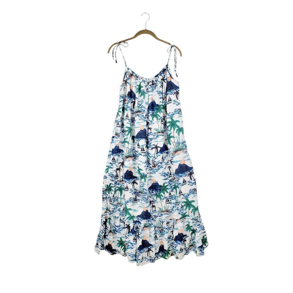Emerson Fry India Collection Sundress Tropics Organic Maxi Dress Womens M/L